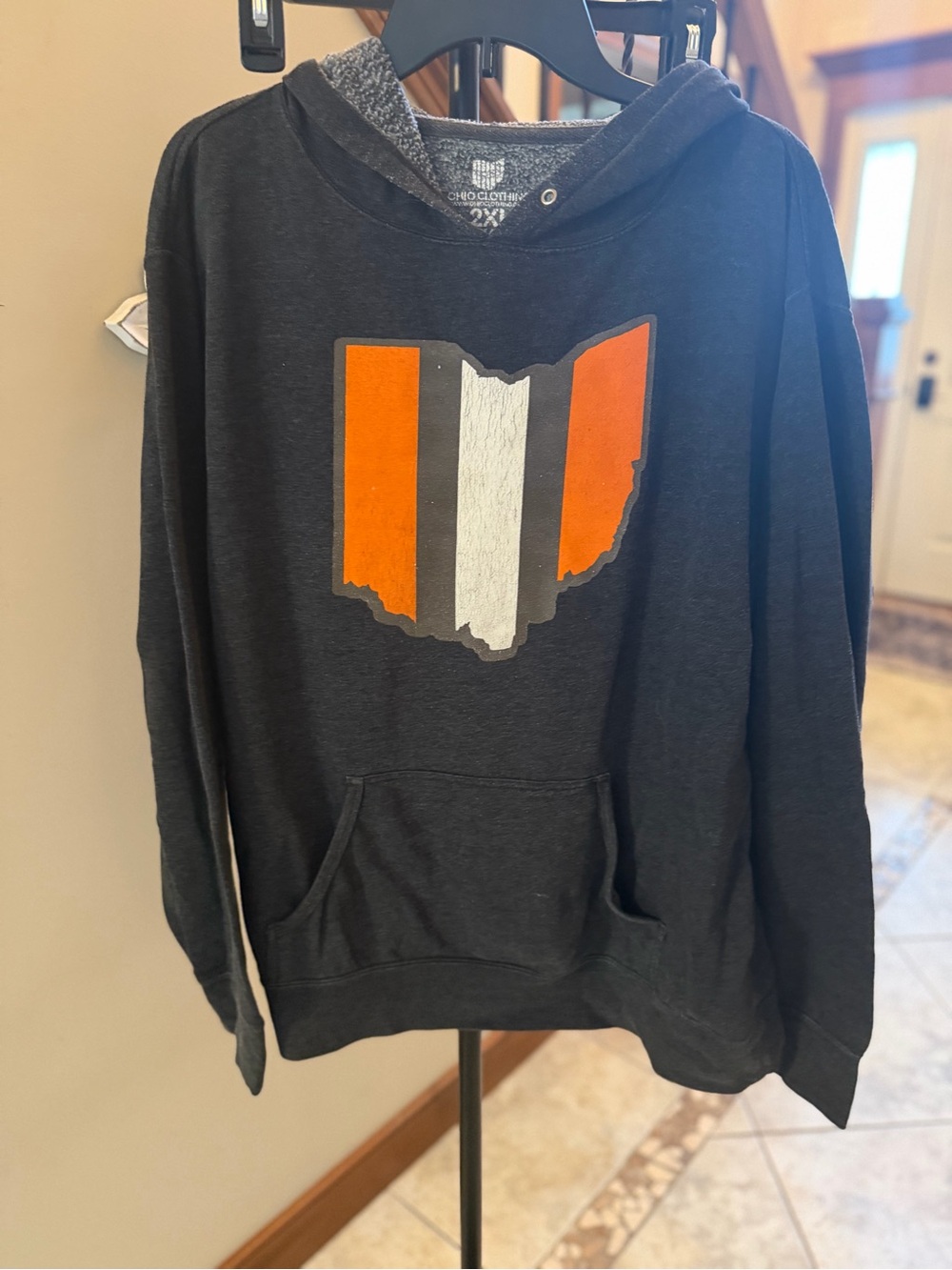 Cleveland Browns Ohio Graphic Hoodie 2XL Black Orange Football